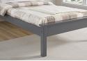 5ft King Size Torre Dark grey painted wood bed frame, low foot end 5